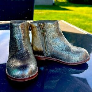 Little Girls size 7 Janie & Jack gold glitter booties